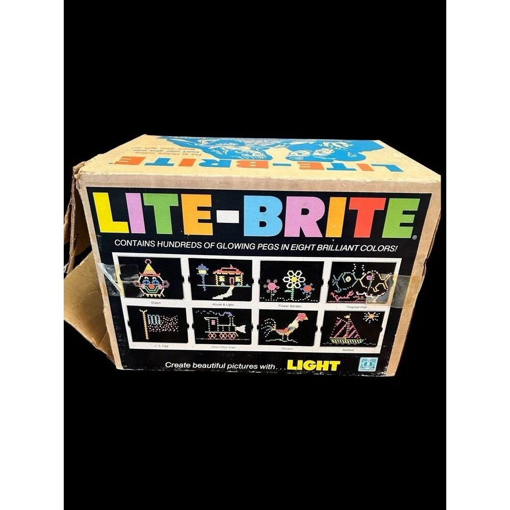Vtg LITE-BRITE Vintage 1978 Box Pegs Patterns Original Hasbro Toy Tested Working